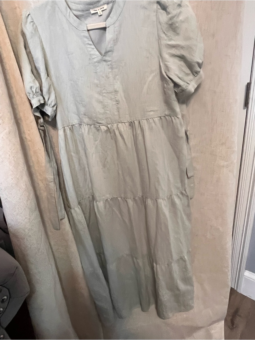 tea n rose Sage Green Tiered Maxi Dress